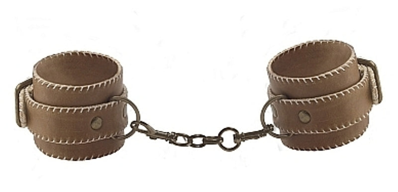 Premium Bonded Leather Cuffs for Hands - Brown Cuffs and Restraints