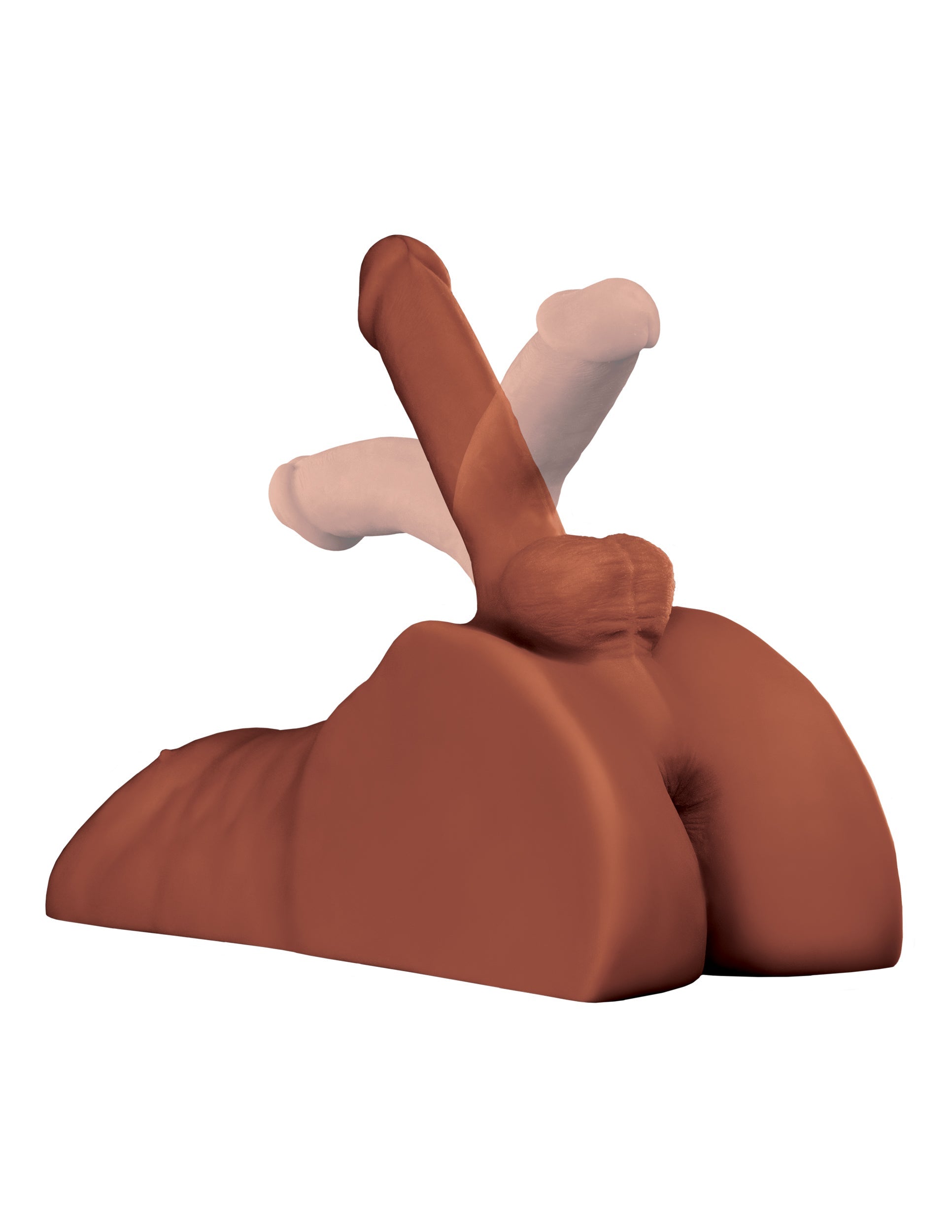 PDX Plus Perfect Ride Dildo And Male Masturbator Brown Masturbators and Strokers