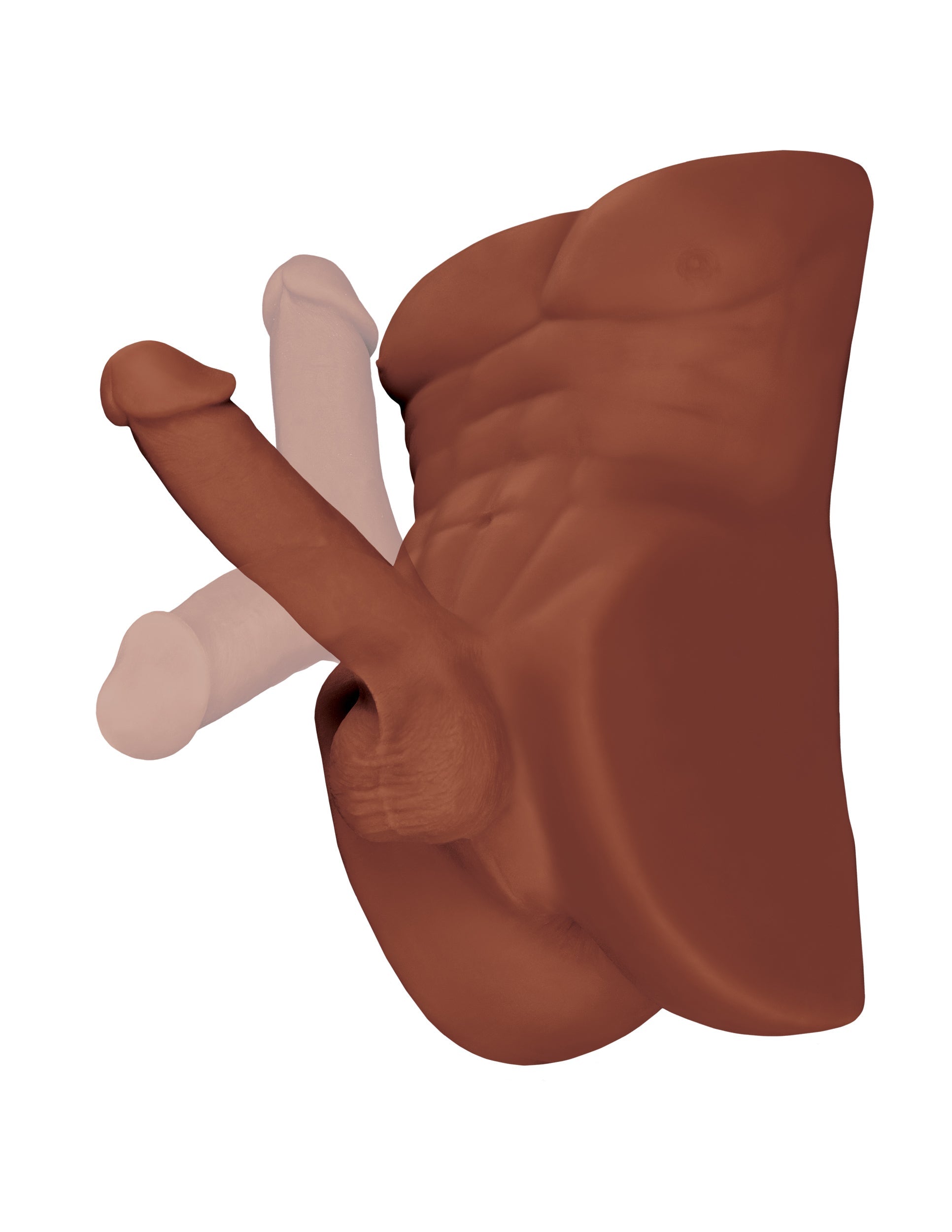 PDX Plus Perfect Ride Dildo And Male Masturbator Brown Masturbators and Strokers