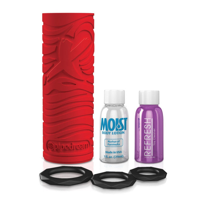 PDX Elite EZ Grip Squeezable Male Stroker Red Masturbators and Strokers