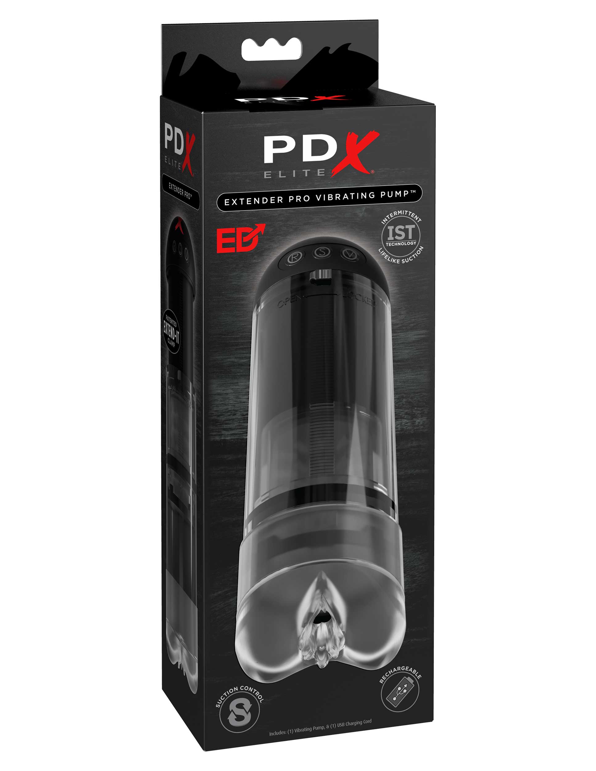 PDX Elite Extender Pro Vibrating Mens Penis Pump Pumps, Extenders and Sleeves
