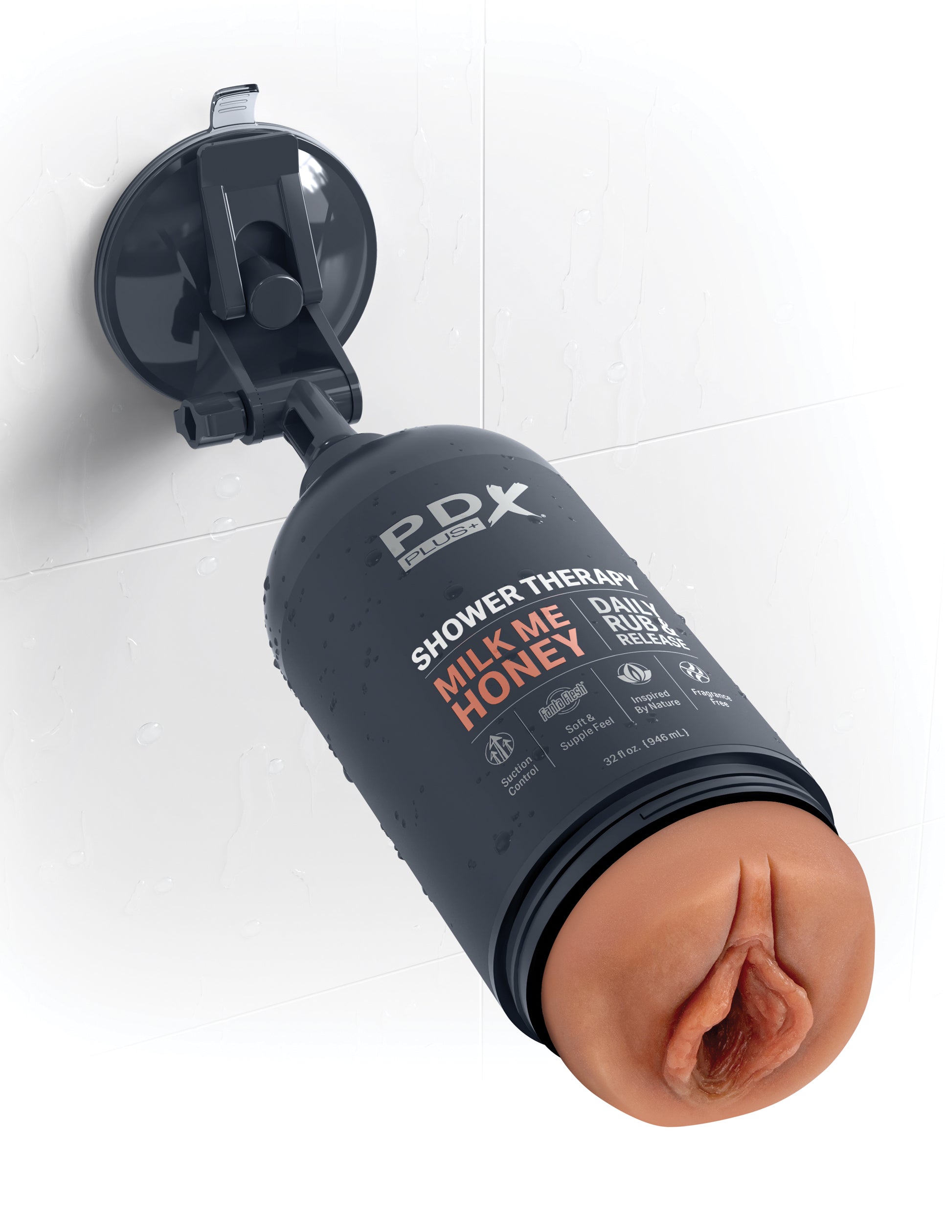 PDX Plus Shower Therapy Milk Me Honey Realistic Masturbator Realistic Butts And Vaginas