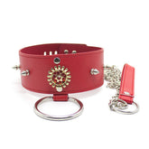 Red Medallion Spiked Collar & Leash Collars and Leads