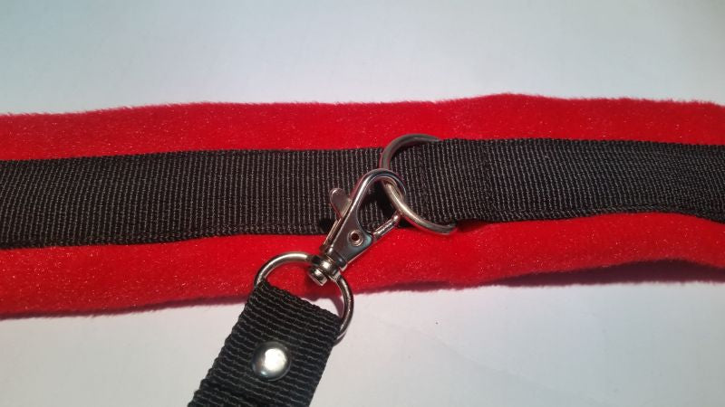BDStyle RednBlack Velcro Collar & Removable Lead Collars and Leads