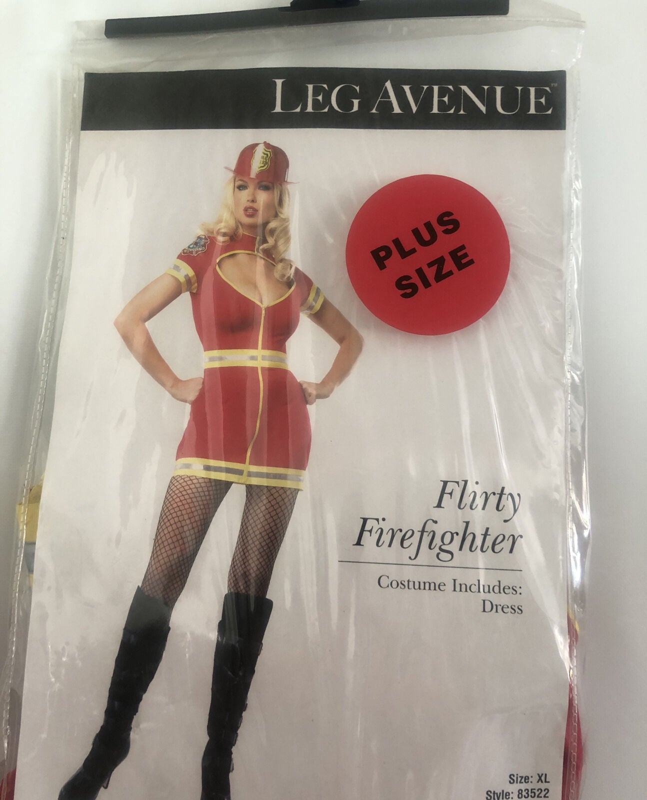 Leg Avenue Womens XLarge Sexy Red Firefighter Halloween Costume Romper Black Fancy Dress Ups
