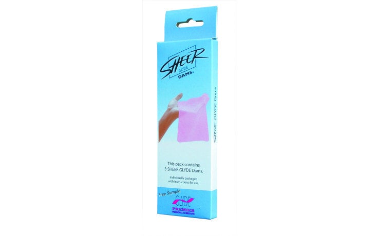 Glyde Oral Sheer Dental Dam Pink Strawberry 3 Piece Condoms