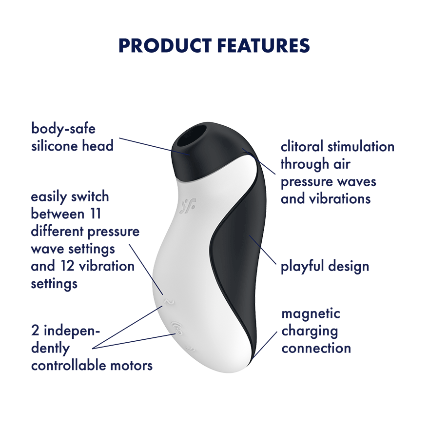 Satisfyer Orca Air Pulse Multi Functions Clitoral Vibrator Clit Ticklers and Pulsators