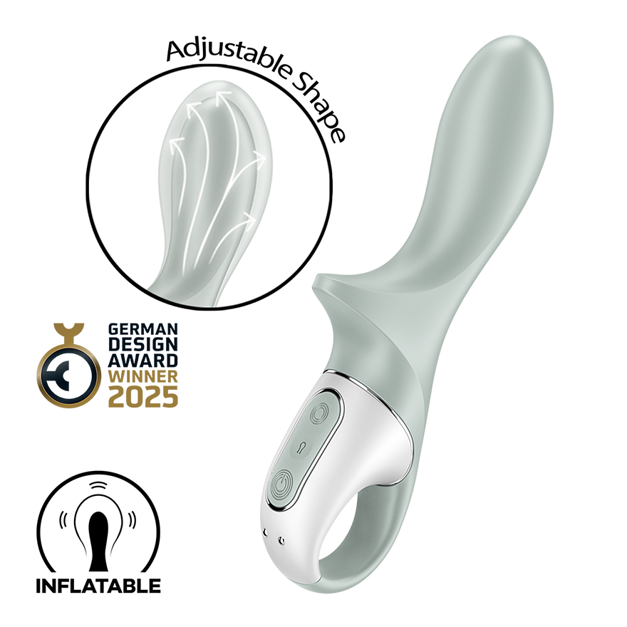 Satisfyer Air Pump Booty 3 Rechargeable Inflatable Anal Vibrator Grey Anal Vibrators