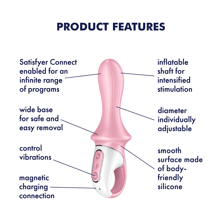 Satisfyer Air Pump Booty 5 App Controlled Silicone Anal Vibrator Anal Vibrators