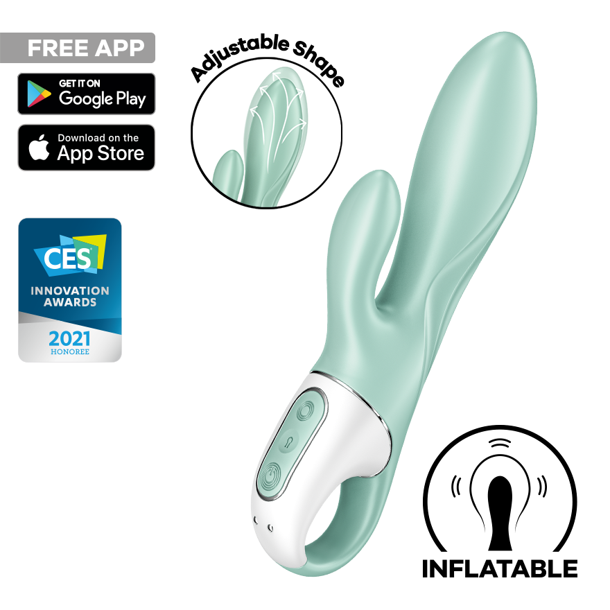 Satisfyer Air Pump Bunny 5 Inflatable Rabbit Vibrator Mint Rabbit Vibrators