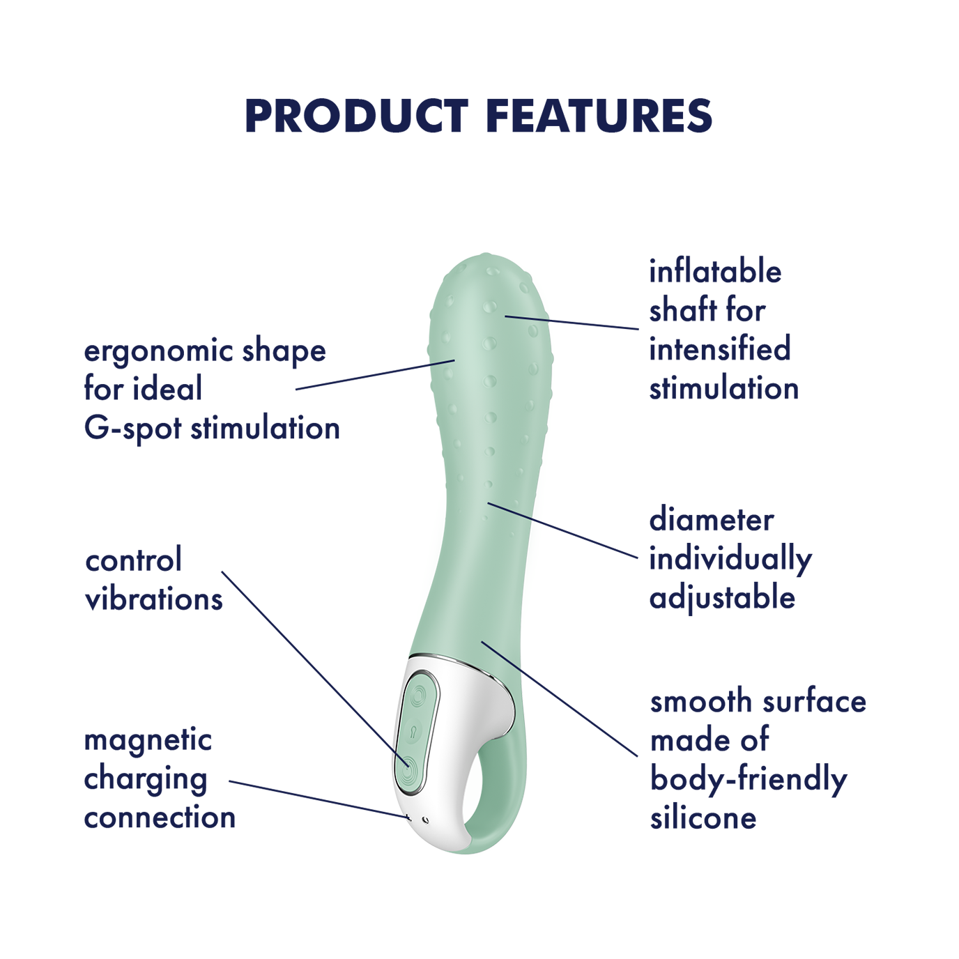 Satisfyer Air Pump Vibrator 3 Rechargeable Inflatable G Spot Vibrator Mint G-Spot Vibrators