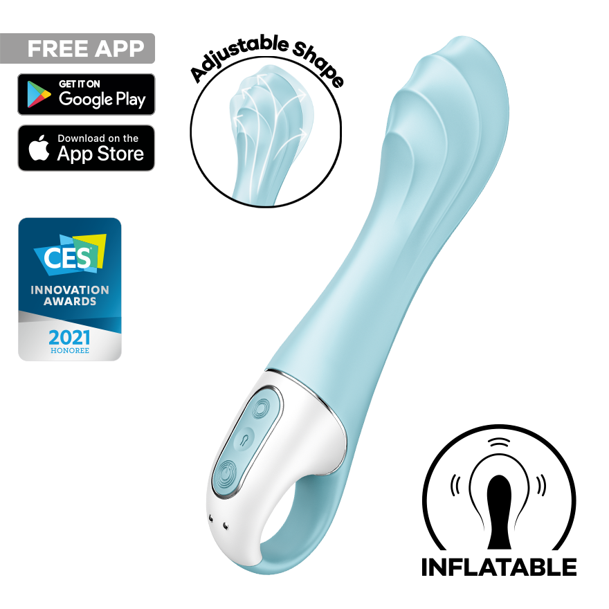 Satisfyer Air Pump Vibrator 5 App Controlled G Spot Vibrator Blue Remote Control Vibrators