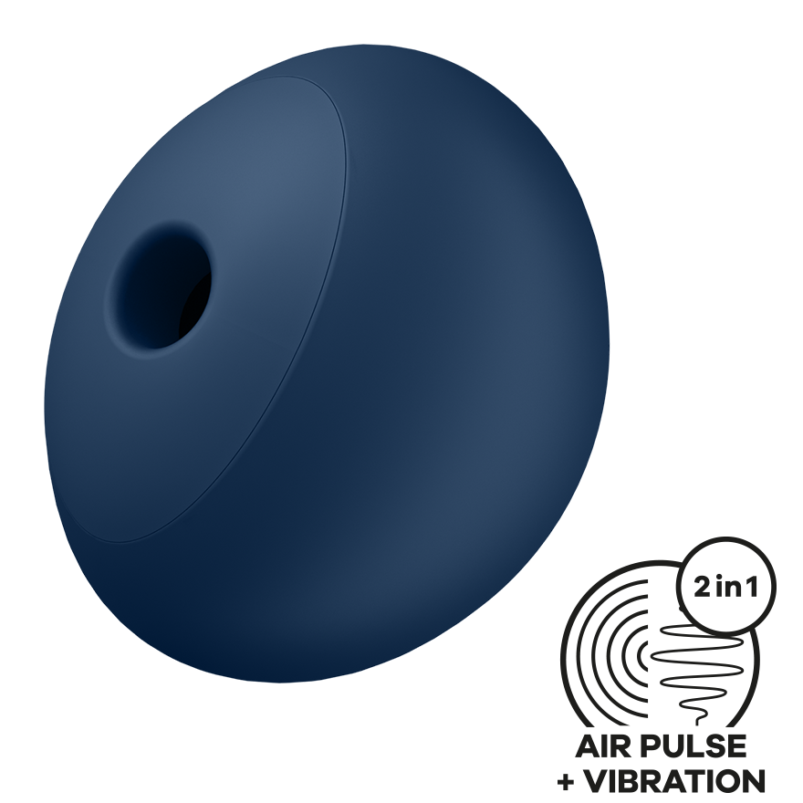 Satisfyer Air Power 4 USB Rechargeable Air Pulse Stimulator Navy Blue Clit Ticklers and Pulsators