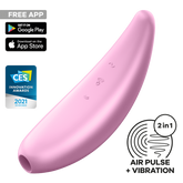 Satisfyer Curvy 3+ App Connected Air Pulse Clitoral Vibrator Clit Ticklers and Pulsators