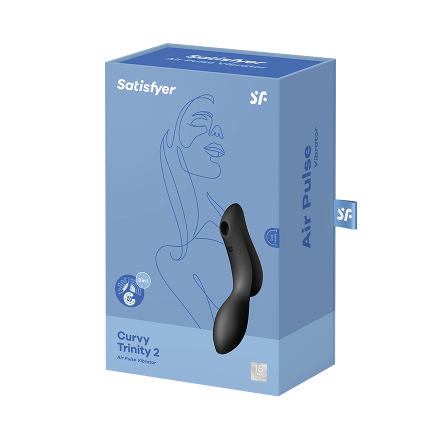 Satisfyer Curvy Trinity 2 Air Pulse Clitoral and G Spot Vibrator Clit Ticklers and Pulsators