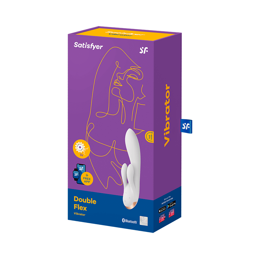 Satisfyer Double Flex App Controlled Rabbit Style G Spot Vibrator Clit Ticklers and Pulsators