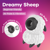 Satisfyer Dreamy Sheep Vibrating Air Pulse Stimulator White Clit Ticklers and Pulsators