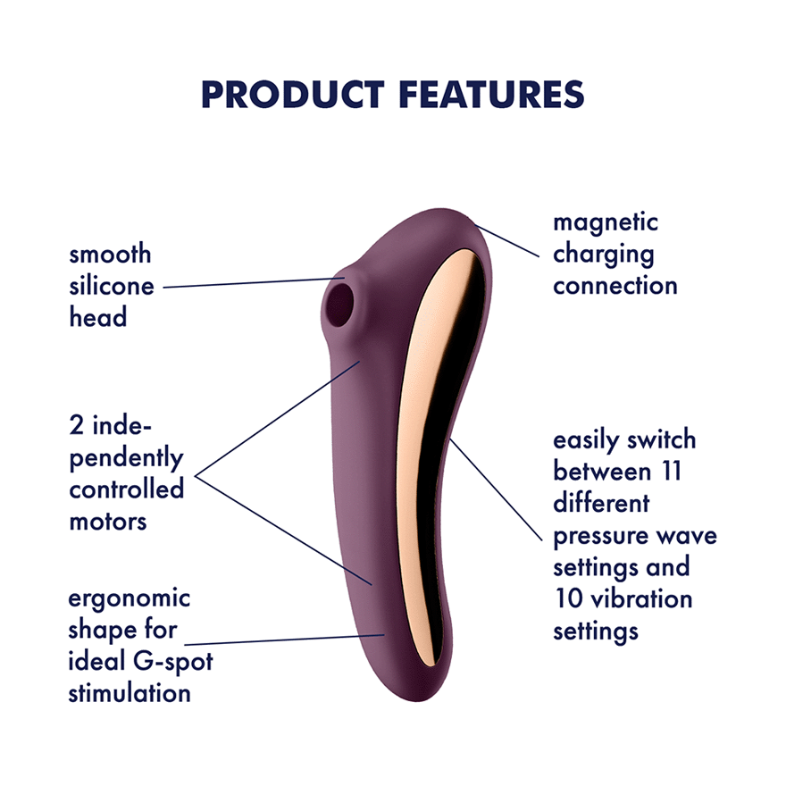 Satisfyer Dual Kiss Double Sided Air Pulse Clitoral Vibrator Clit Ticklers and Pulsators