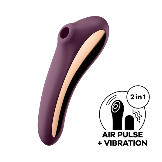 Satisfyer Dual Kiss Double Sided Air Pulse Clitoral Vibrator - Clit Ticklers and Pulsators