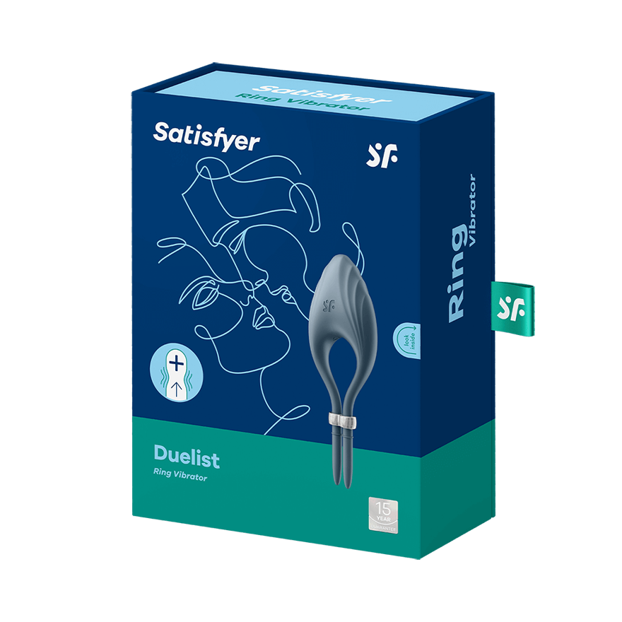 Satisfyer Duelist Silicone Vibrating Mens Cock Ring Ball and Cock Toys