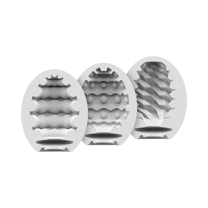 Satisfyer 3 Piece Egg Masturbator Set Riffle, Bubble and Fierce Love Eggs and Kegel Exercisers