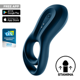 Satisfyer Epic Duo App Connected Vibrating Cock Ring Navy Ball and Cock Toys