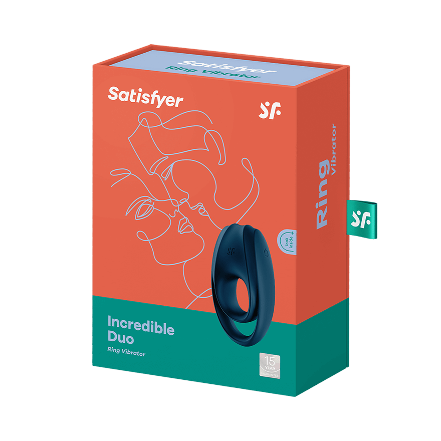 Satisfyer Incredible Duo 12 Functions Vibrating Cock Ring Deep Blue Vibrating Cock Rings