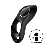 Satisfyer Legendary Duo Vibrating Silicone Cock Ring Black Ball and Cock Toys