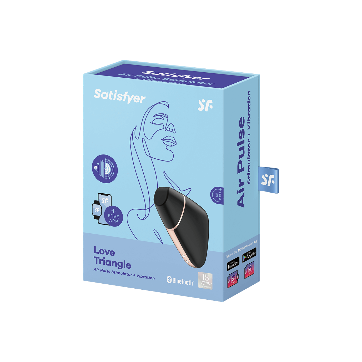 Satisfyer Love Triangle App Controlled Air Pulse Clitoral Massager Remote Control Vibrators