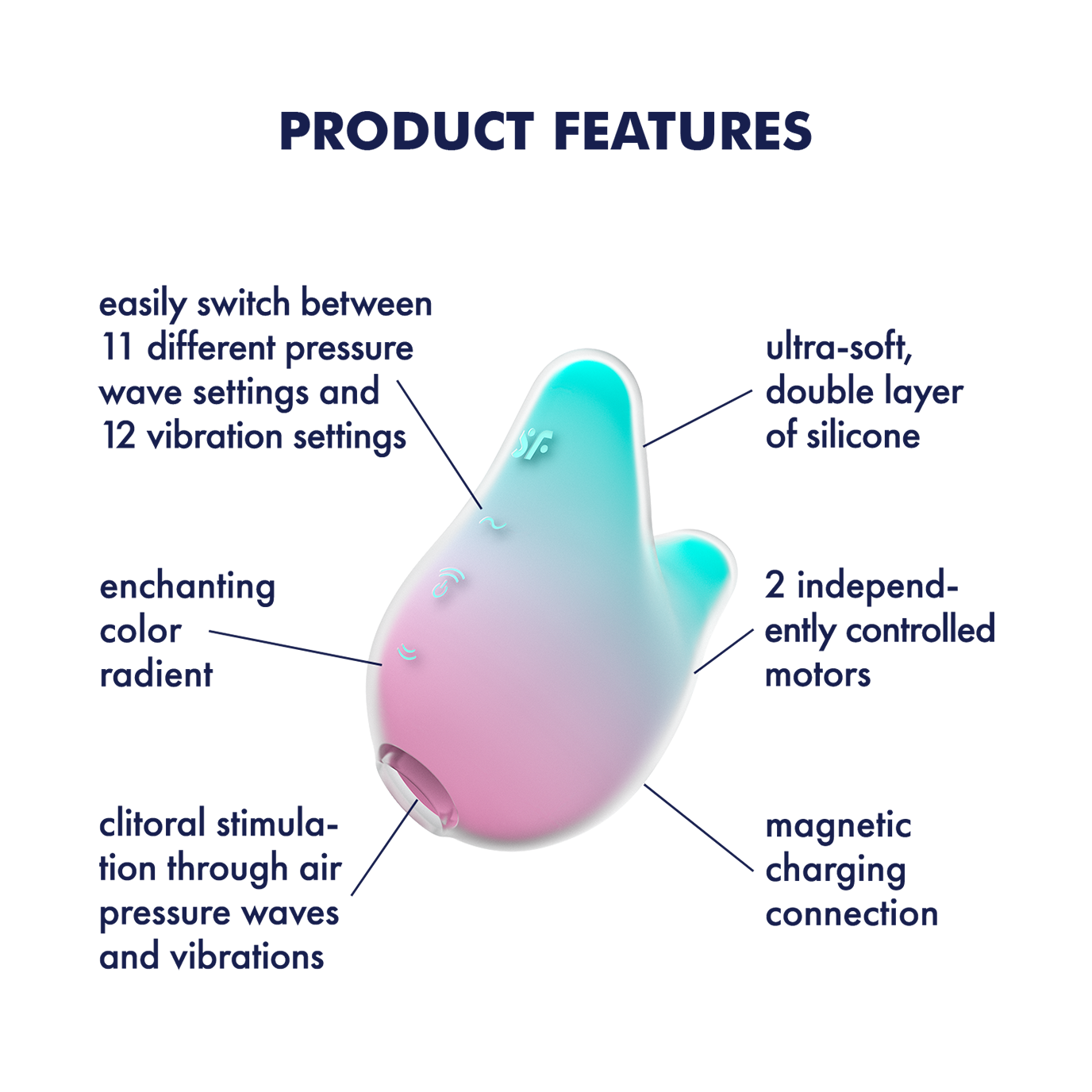 Satisfyer Mermaid USB Rechargeable Clitoral Vibrator Clit Ticklers and Pulsators