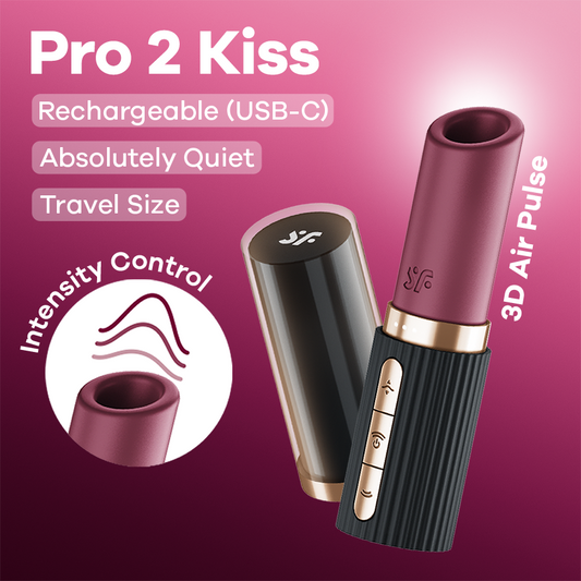 Satisfyer Pro 2 Kiss USB Rechargeable Clitoral Massager Clit Ticklers and Pulsators