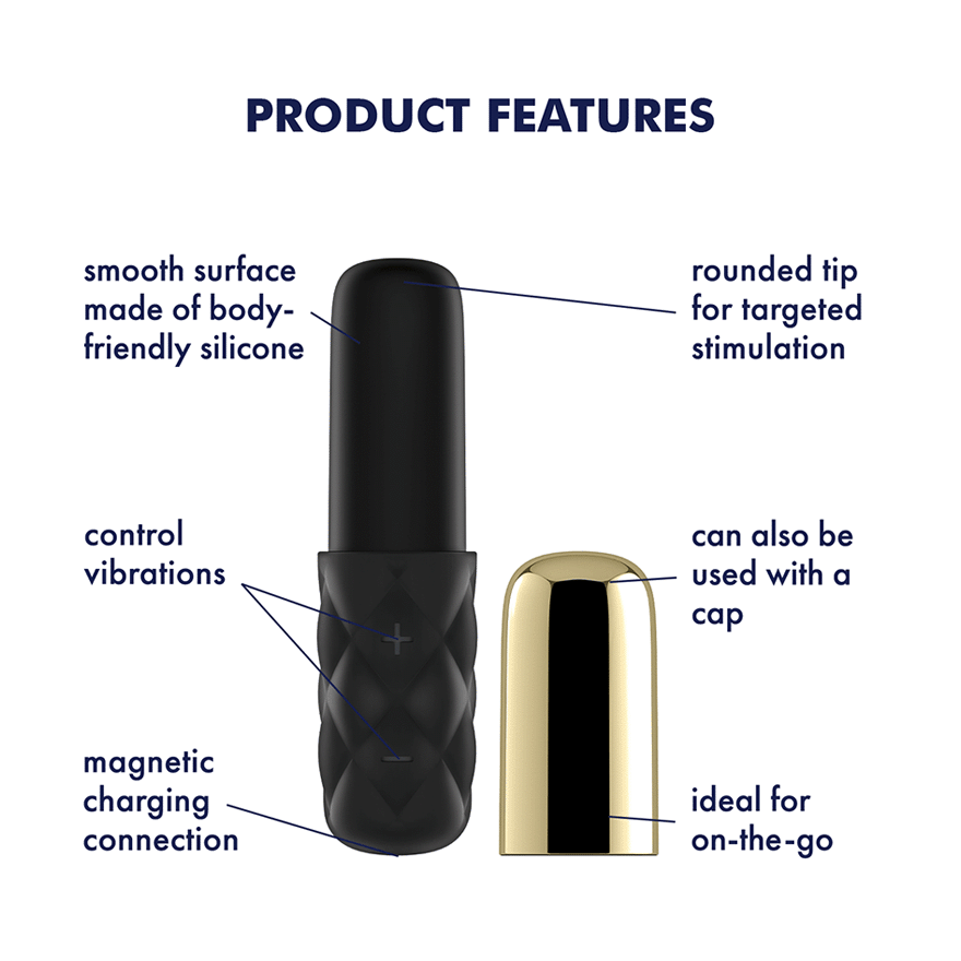Satisfyer Mini Sparking Darling USB Rechargeable Mini Bullet Vibrator Gold/Black Bullet Vibrators