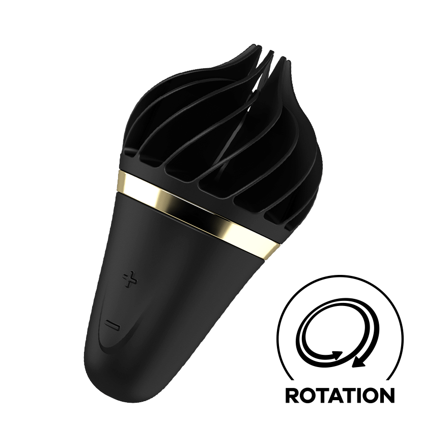 Satisfyer Sweet Treat Silicone Clitoral Vibrator Black / Gold Clit Ticklers and Pulsators