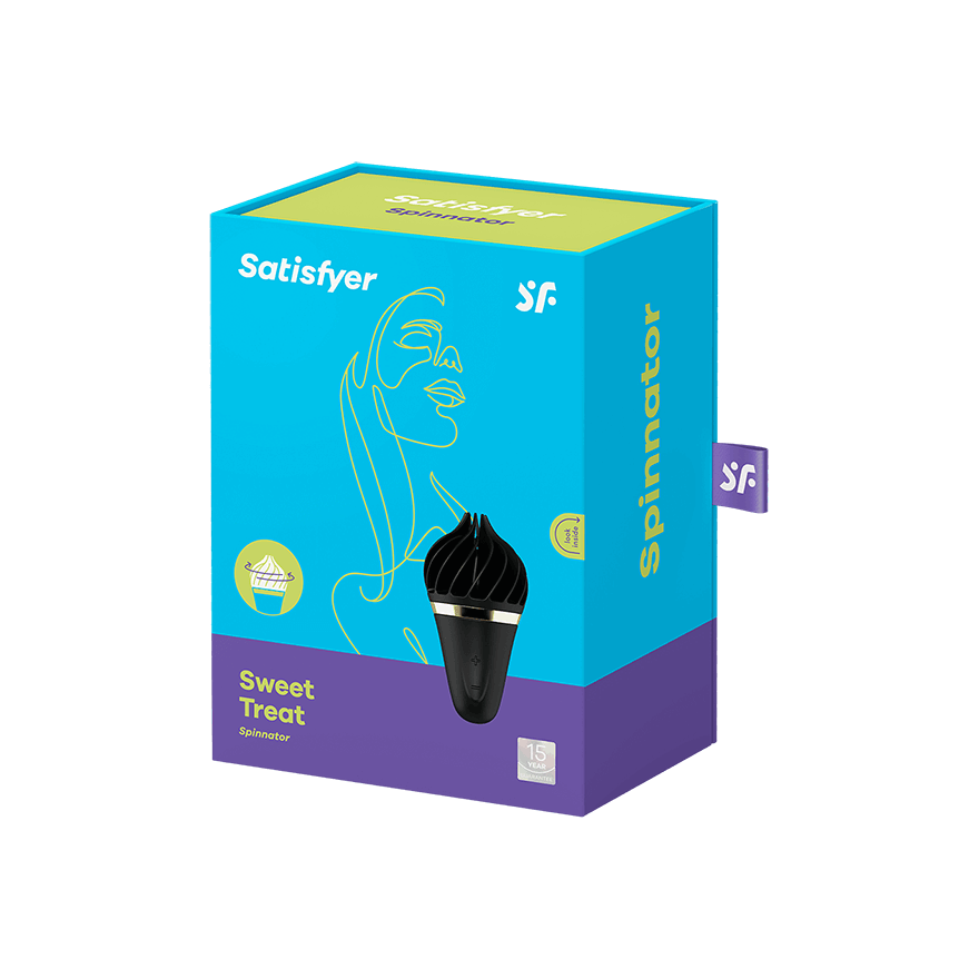 Satisfyer Sweet Treat Silicone Clitoral Vibrator Black / Gold Clit Ticklers and Pulsators