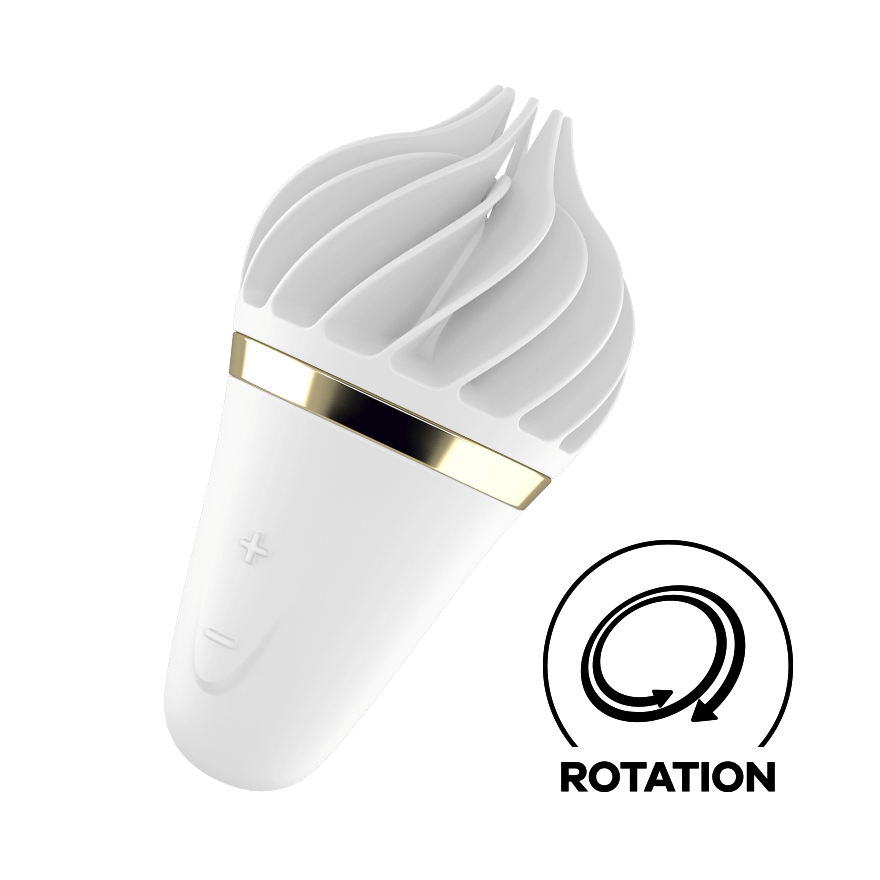 Satisfyer Sweet Treat Lay On Clitoral Vibrator White/Gold Clit Ticklers and Pulsators