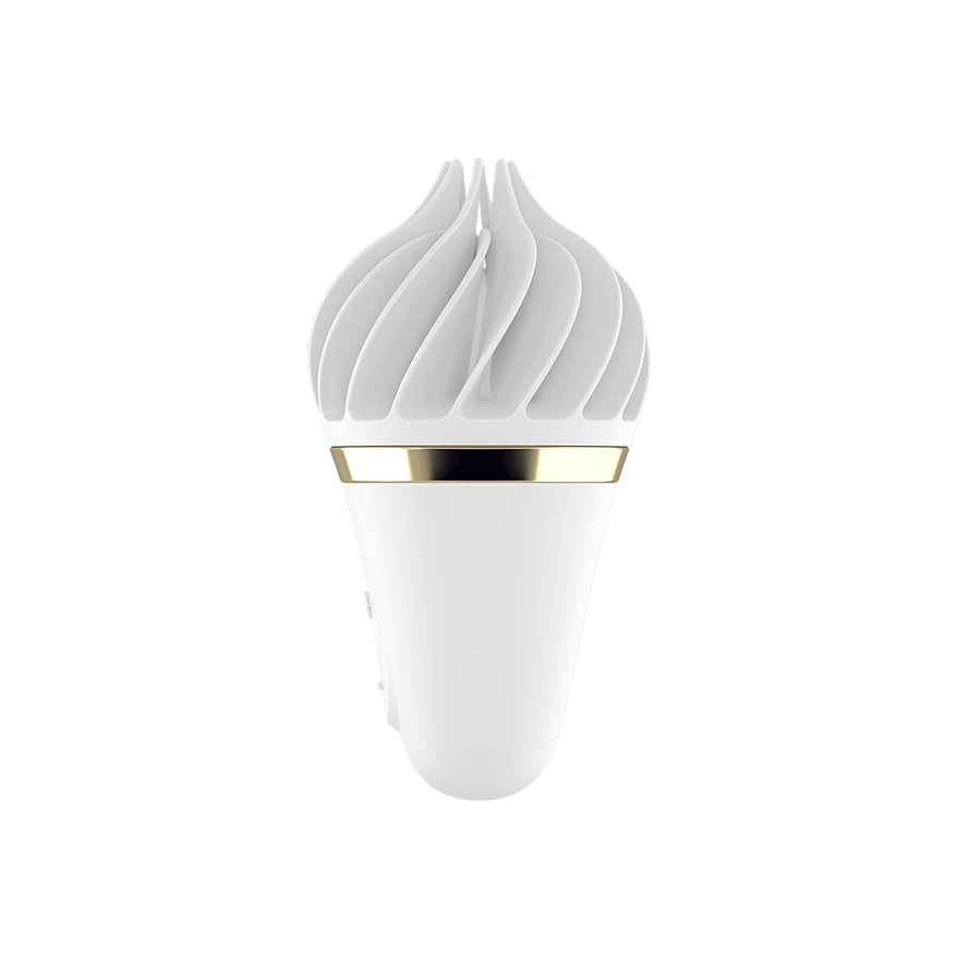 Satisfyer Sweet Treat Lay On Clitoral Vibrator White/Gold Clit Ticklers and Pulsators