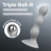 Satisfyer Triple Ball-R Beaded Anal Plug Grey Butt Plugs
