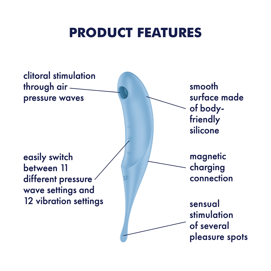 Satisfyer Twirling Pro Hybrid Air Pulse G Spot Vibrator Clit Ticklers and Pulsators