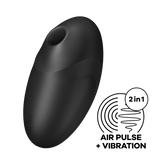 Satisfyer Vulva Lover 3 Black Air Pulse Clitoral Vibrator Clit Ticklers and Pulsators