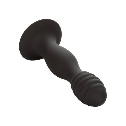 Silicone Ribbed Suction Cup Anal Plug - Butt Plugs