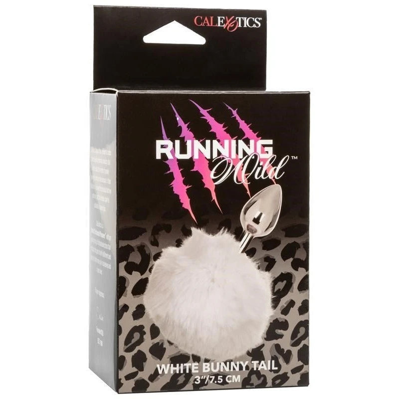 Running Wild Bunny Metallic Anal Probe with Fluffy Tail Butt Plugs