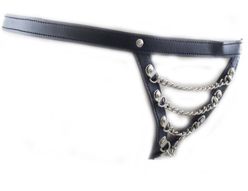 Sexy Pu Panty with Front Chain Her Fetish