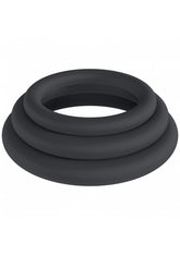 Shots LEVELZ Classic Silicone Cock Ring Set L/XL/XXL Black Cock Ring Sets