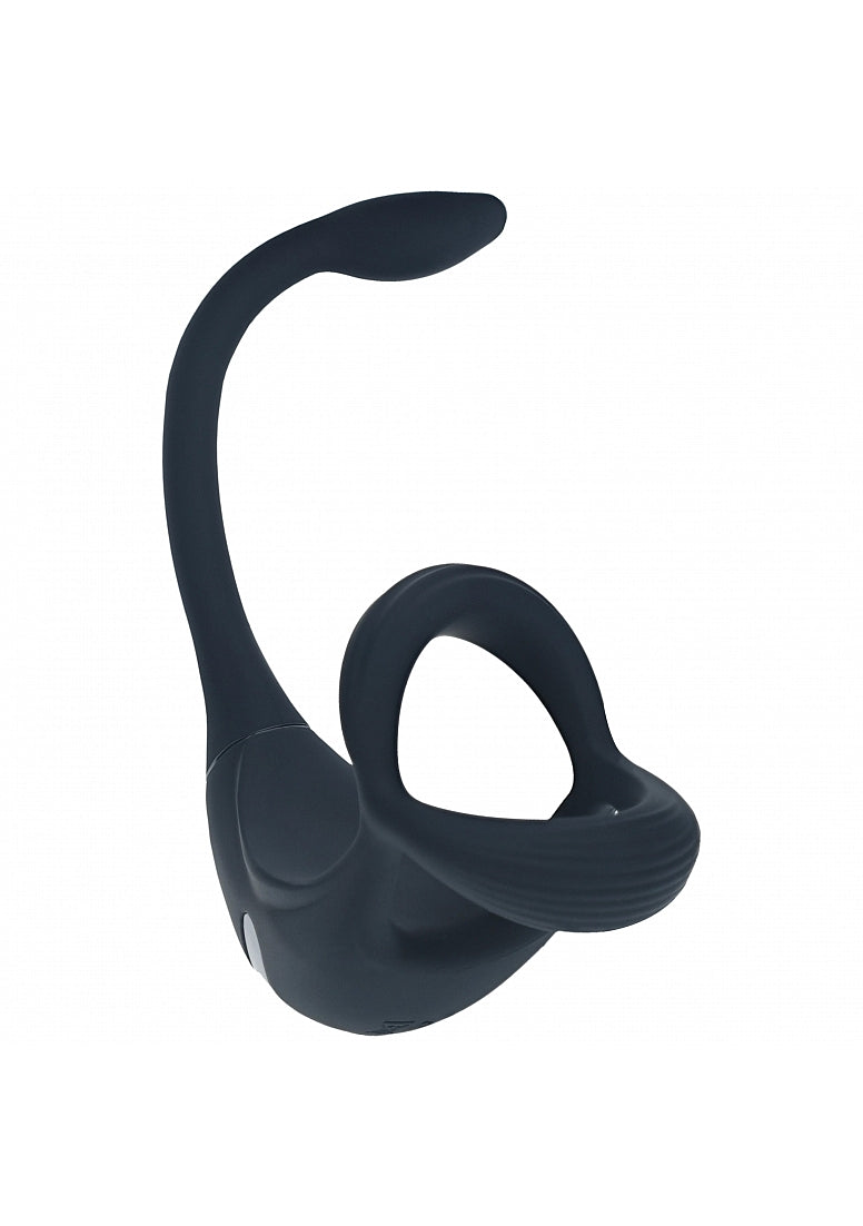 LEVELZ Vibrating TriO Cock Ring with Prostate Stimulator Black Vibrating Cock Rings