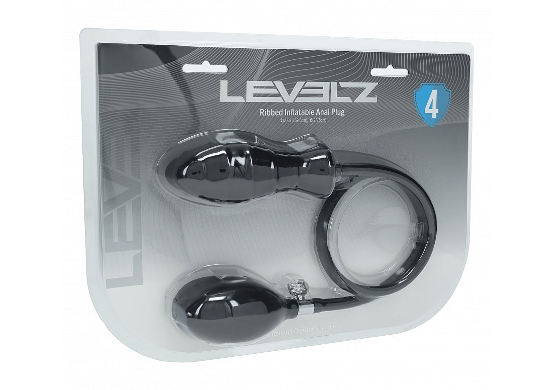 Shots LEVELZ Ribbed Silicone Inflatable Anal Plug Butt Plugs