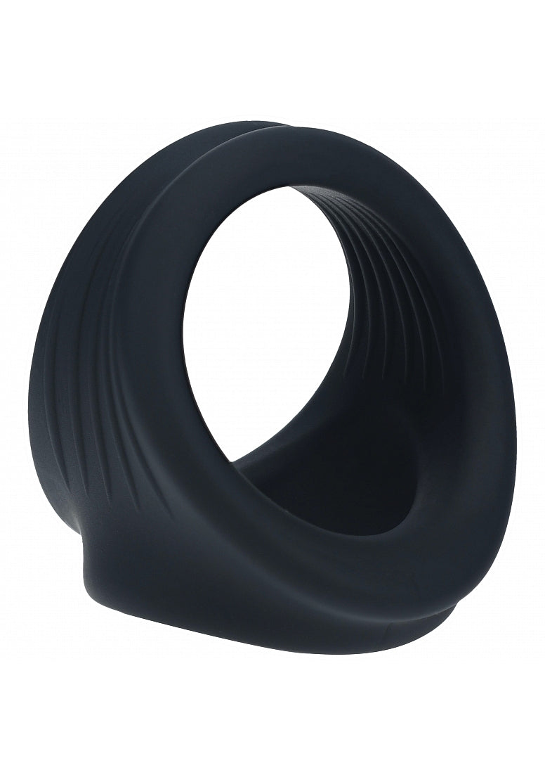 Shots LEVELZ Stretchy Silicone Cock and Ball Harness Black Stretchy Cock Rings