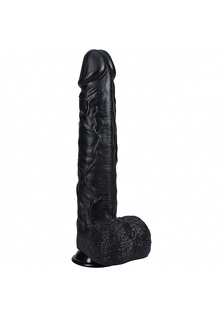 Realrock Ultra Realistic Extra Large Dildo With Balls 33cm Black Realistic Dildos