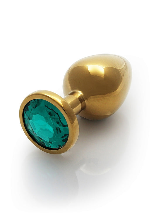 Shots Toys Round Gem Metal Butt Plug Medium - Butt Plugs