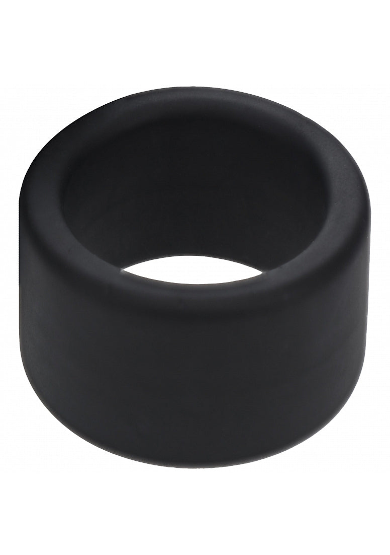 Shots LEVELZ Liquid Silicone Stretchy Ball Strap Black Medium Stretchy Cock Rings