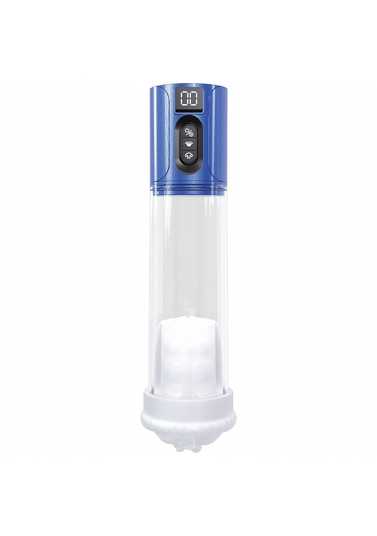Shots Toys PUMPED HyperLift USB Rechargeable Auto Pump Blue Penis Pumps And Stretchers